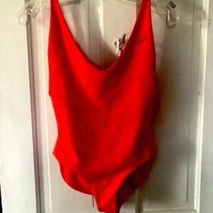 Londre Minimalist one piece swim suit in fiesta red size small